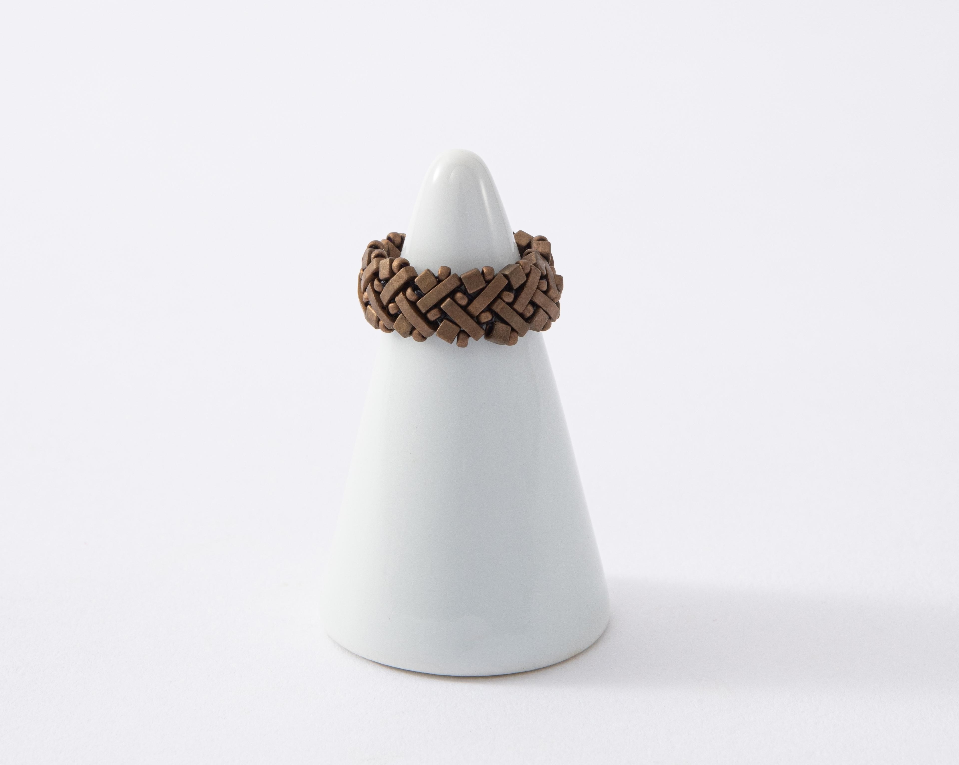 ブロンズスクエアビーズブレスレットリングTypeA（兆し006-RNG）兆しシリーズ